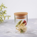 Heat Resistant Round Glass Jar Bamboo Lid